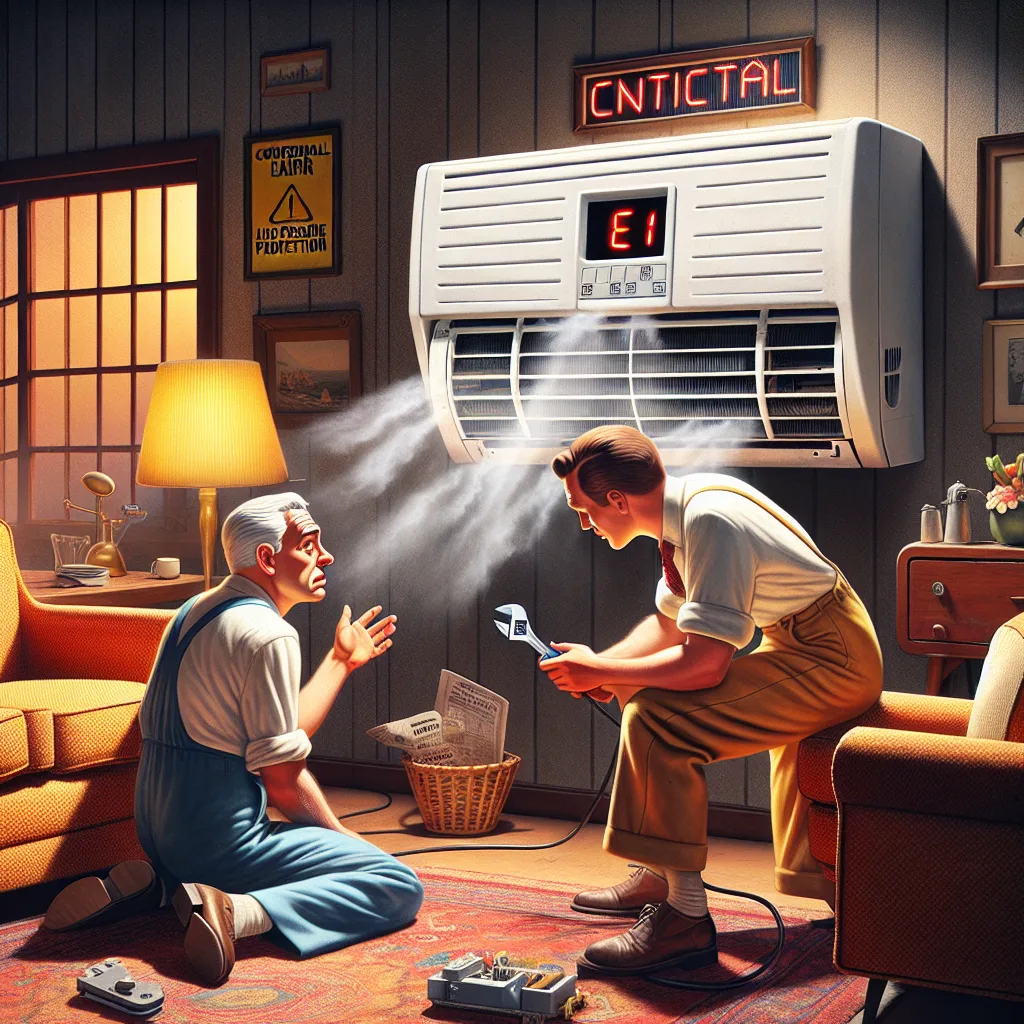 Кондиціонер вимкнувся і видає помилку E1: захист від високого тиску