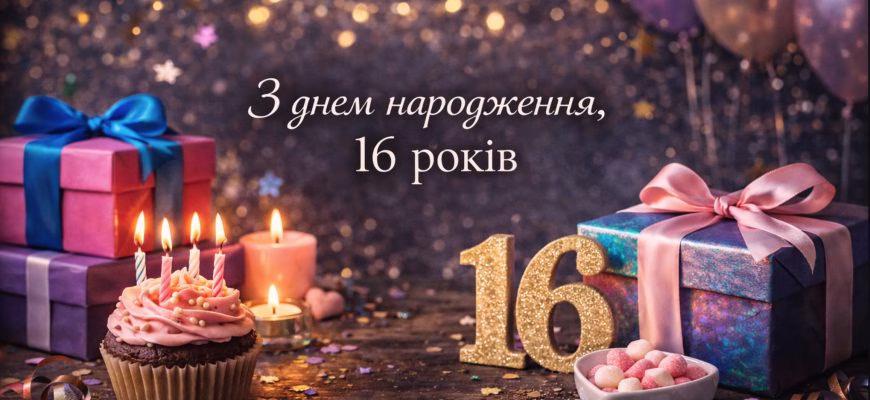 Привітання з днем народження на 16 років – гарні й святкові слова