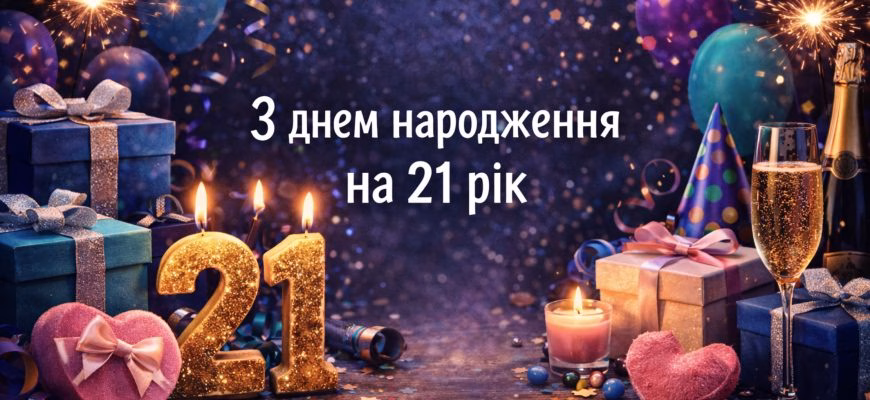 Привітання з днем народження на 21 рік – теплі слова та сердечні побажання