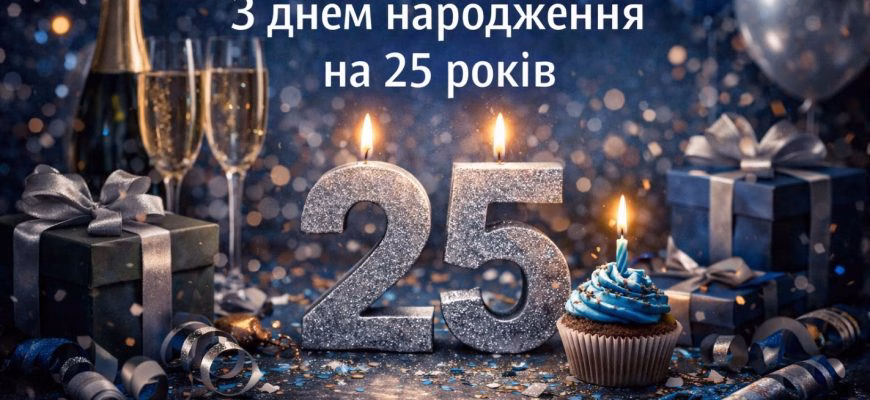 Привітання з днем народження на 25 років – святкові й душевні побажання