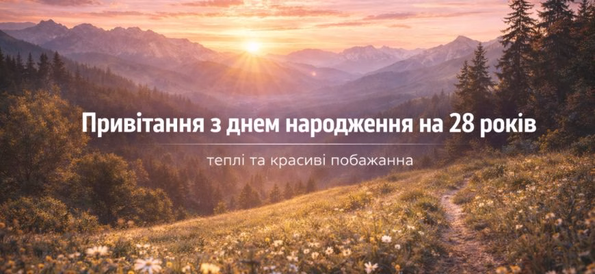 Привітання з днем народження на 28 років – щирі та зворушливі слова